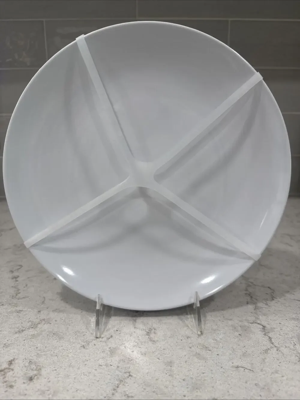 Set of 4 WHITE 10.5” Premium Melamine Coupe Dinner Plates PALATE and PLATE New